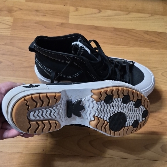 adidas Black Canvas High-Top Sneakers - Picture 6 of 6